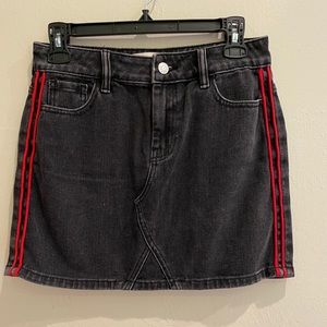 Lightly Used Black & Red Pacsun Jean Mini Skirt